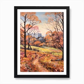 Autumn City Park Painting Hampstead Heath Park London 3 Art Print