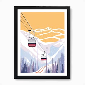 Snowbird Ski Resort   Utah, Usa, Ski Resort Pastel Colours Illustration 0 Art Print