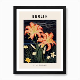 Berlin Germany Botanical Flower Market Poster Art Print