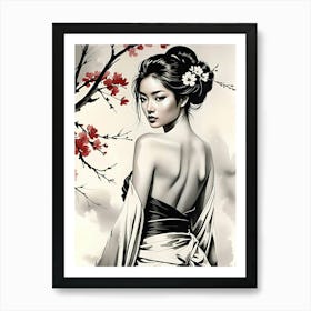 Beautiful Geisha Girl Art Print