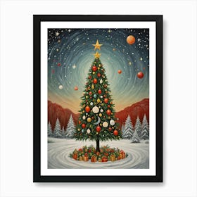 Cosmic Christmas Tree no2 Art Print