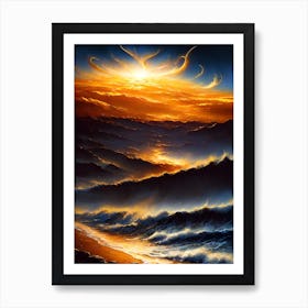 Sunset Over The Ocean Art Print