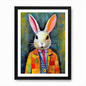 Cute Rabbit In A Suit 3 Art Print