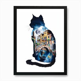 Cat In Venice Art Print