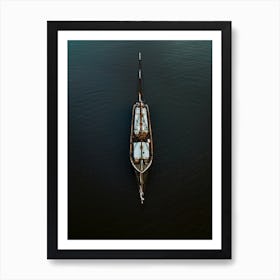 Sailing Ship In The Calm Ocean Art Print