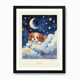 Baby Puppy 1 Sleeping In The Clouds Nursery Poster Art Print