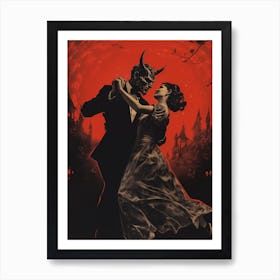 Dancing With The Devil In The Pale Moonlight | Surreal Art Art Print