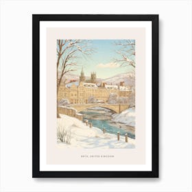 Vintage Winter Poster Bath United Kingdom 1 Art Print