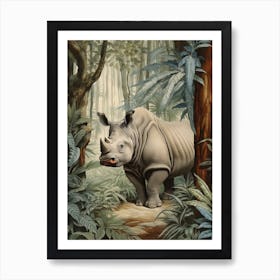 Rhino Exploring The Forest 9 Art Print