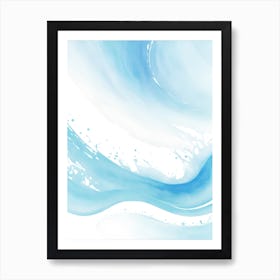 Blue Ocean Wave Watercolor Vertical Composition 23 Art Print