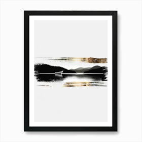 Boat On A Lake 1 Art Print