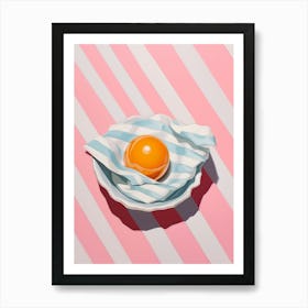 Pink Striped Egg Art Print