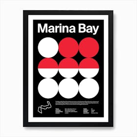 Mid Century Dark Marina Bay F1 Art Print