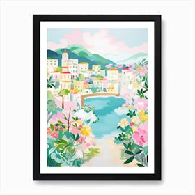 Amalfi Coast Colourful View 1 Art Print