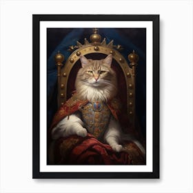 Cat In Royal Clothes 2 Art Print