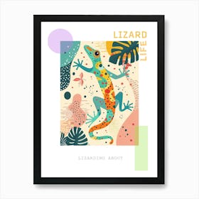 Lizard Modern Gecko Illustration 5 Poster Art Print