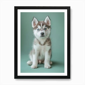 Husky Puppy. Generated with AI. Art Print Poster