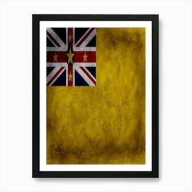 Niue Flag Texture Art Print