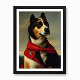 Canaan Dog Renaissance Portrait Oil Painting Art Print