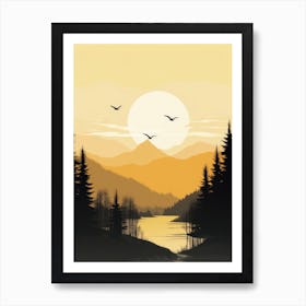 Sunset In The Mountains 3 Art Print