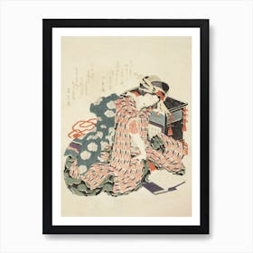 Young Woman Reading The Pillow Book Art Print