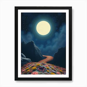 Moonlight Over The Mountains 2 Art Print