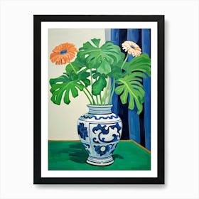 Flowers In A Vase Still Life Painting Cineraria 3 Art Print