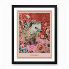Floral Animal Painting Hedgehog 6 Poster Art Print