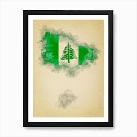 Norfolk Island Flag Vintage Art Print