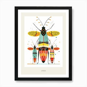 Colourful Insect Illustration Aphid 1 Poster Art Print