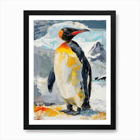 King Penguin Dunedin Taiaroa Head Colour Block Painting 3 Art Print