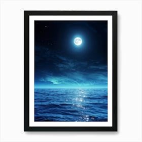 Abstract Dream Astronomy Landscape Celestial Ocean Cloud Halloween Light Moon Full Moon W (33) Art Print