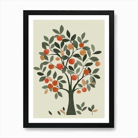 Apple Tree Minimal Japandi Illustration 6 Art Print