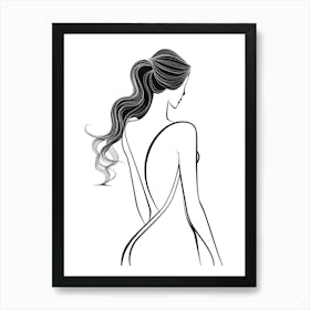 Line Art Woman Body 22 Art Print