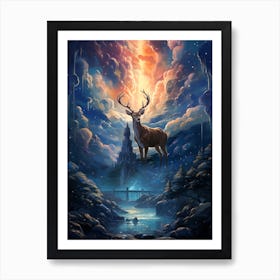 Deer In The Forest Art Print