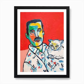 Freddie And Cat Art Print