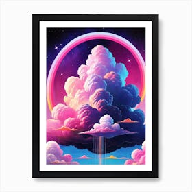 Surreal Rainbow Clouds Sky Painting (5) Art Print
