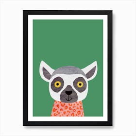 Lemur Green Art Print