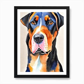 Doberman Pinscher Watercolour Dog Art Print