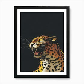 Roaring Jaguar Vintage Art Art Print