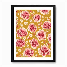 Rose Floral Print Warm Tones 2 Flower Art Print
