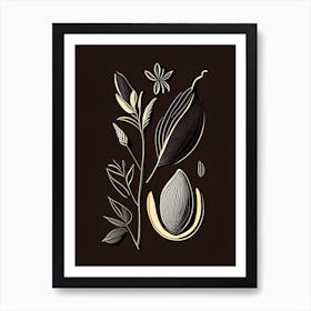 Black Cardamom Spices And Herbs Retro Minimal 2 Art Print