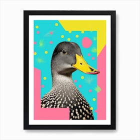 Duck Collage Colourful Geometric 5 Art Print