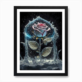 Rose In Ice Art Print