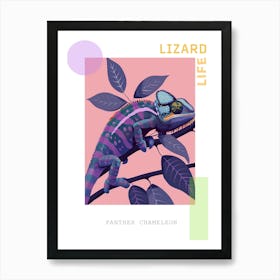 Panther Chameleon Abstract Modern Illustration 2 Poster Art Print