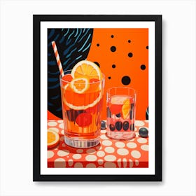 Orange Cocktails Pop Art Inspired 1 Art Print