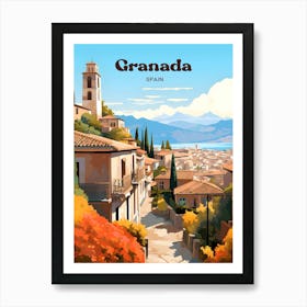 Granada Spain Andalusia Travel Illustration Art Print