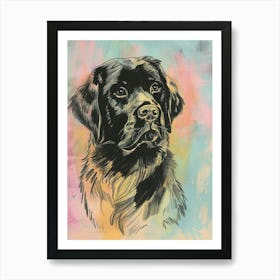 Pastel Anatolian Shepherd Dog Pastel Line Illustration 3 Art Print