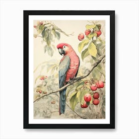 Storybook Animal Watercolour Parrot 2 Art Print