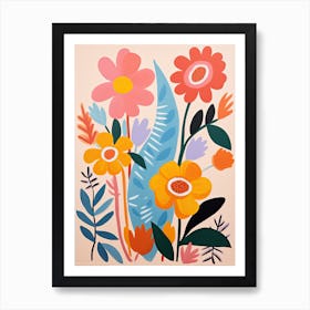 Matisse Style Chromatic Symphony; Floral Harmony Poster